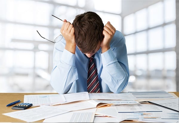 Empresario estresado