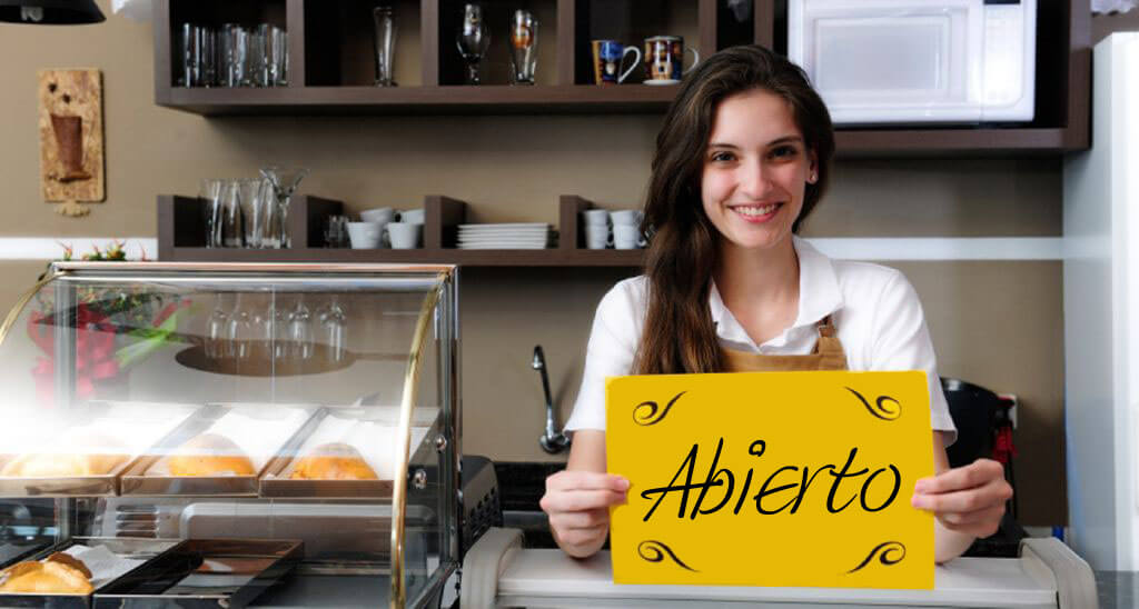 Mujer abriendo negocio